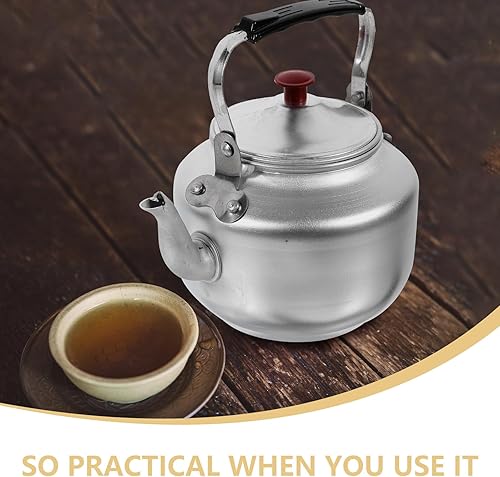 Miniatura 8 de Pequeña tetera portátil de aleación de aluminio con pantalla de filtro Hervidor de té compacto para estufa de gas en el hogar Camping al aire libre