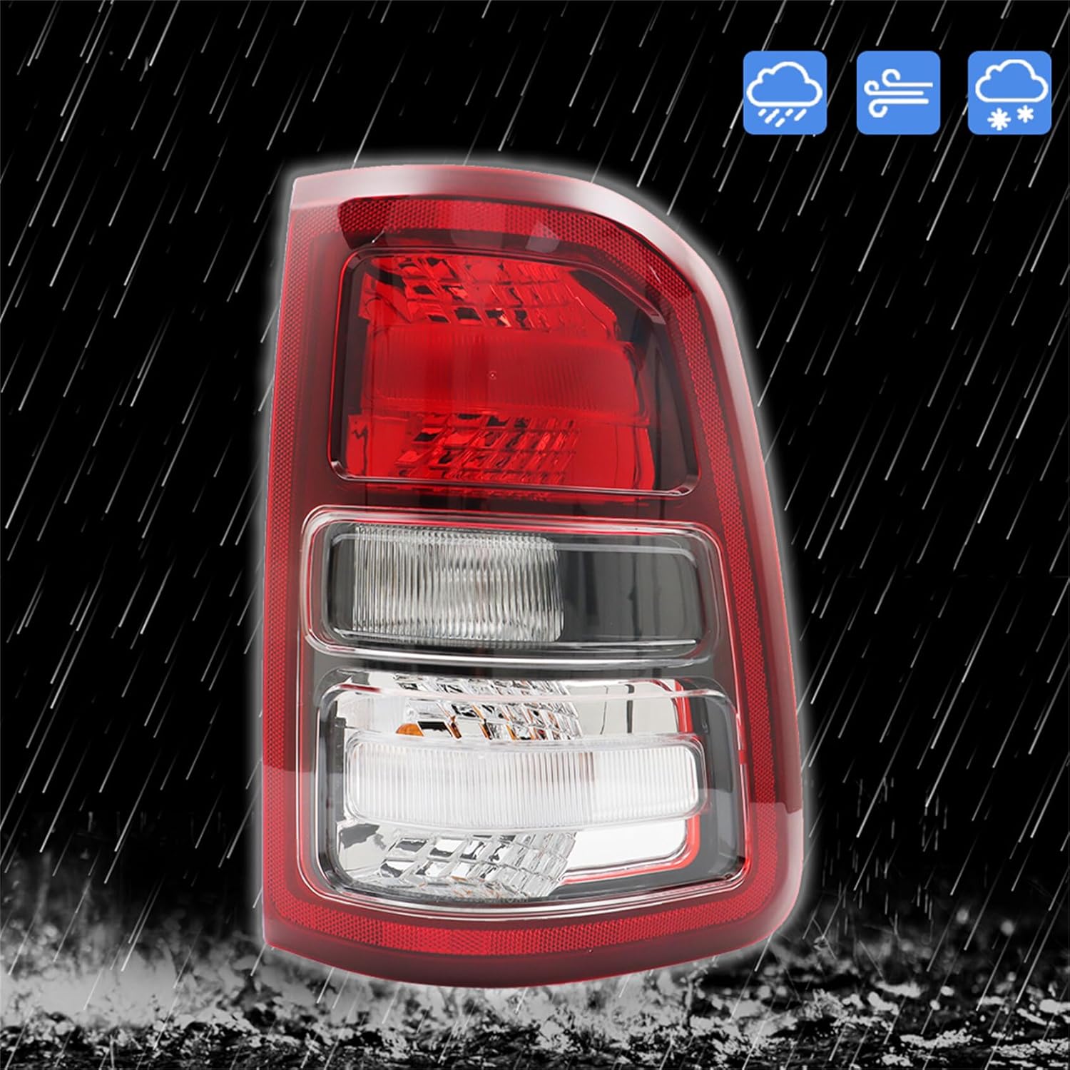 Tail Light Right Side Rear Brake Lamp Replacement for 2019-2023 R-A-M 1500 Outer
