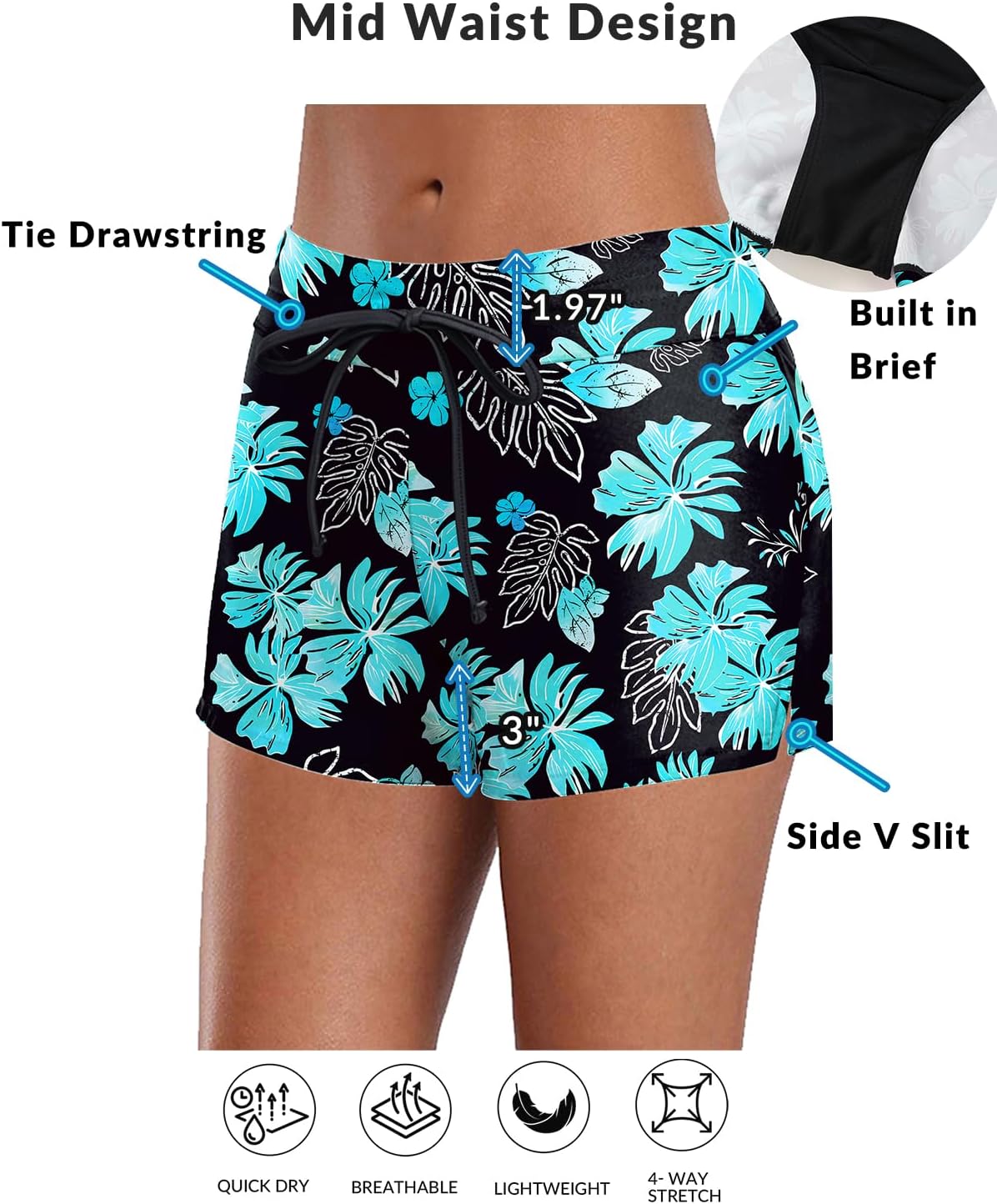 Condition photo showing New/Like New for aqua eve two piece women's tankini swimsuits blouson swim tank top with shorts modest bathing suits