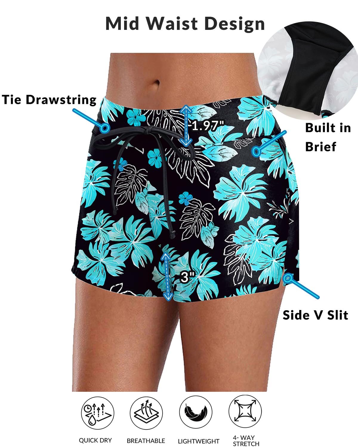 Aqua Eve Maillot de Bain Deux pièces pour Femme, Tankini avec Short