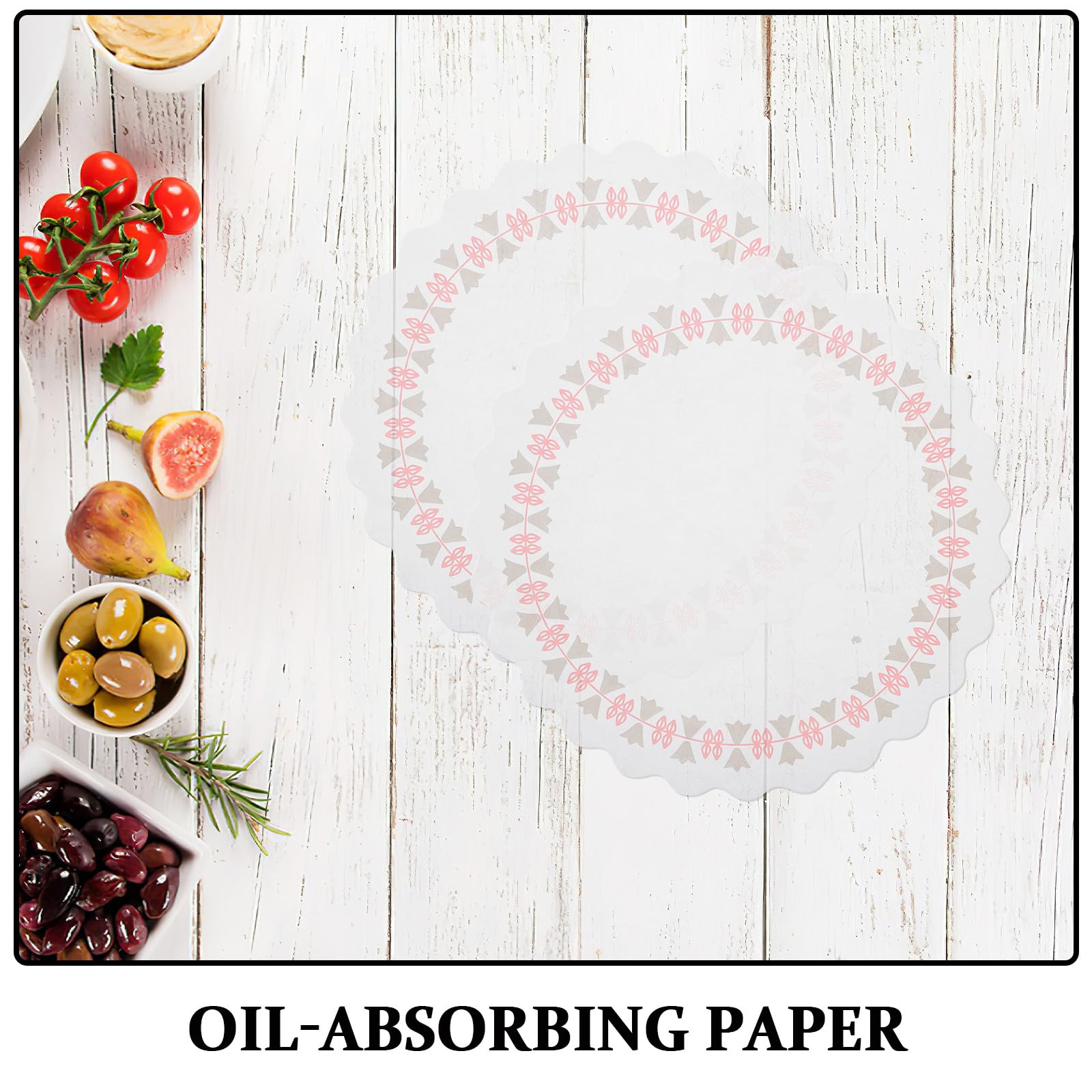 500 dekorative Papierdeckchen für Tische – 18 cm große, bedruckte runde Platzsets für Kuchen, Desserts und Buffets – Einweg-Platzsets, geeignet für Speisen, Bastelarbeiten und Hochzeiten