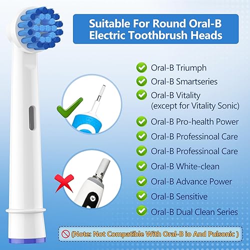 Miniatura 6 de Cabezales de cepillo de repuesto sensibles a cerdas suaves para cepillo de dientes eléctrico Braun, cepillado suave y cómodo para encías sensibles,