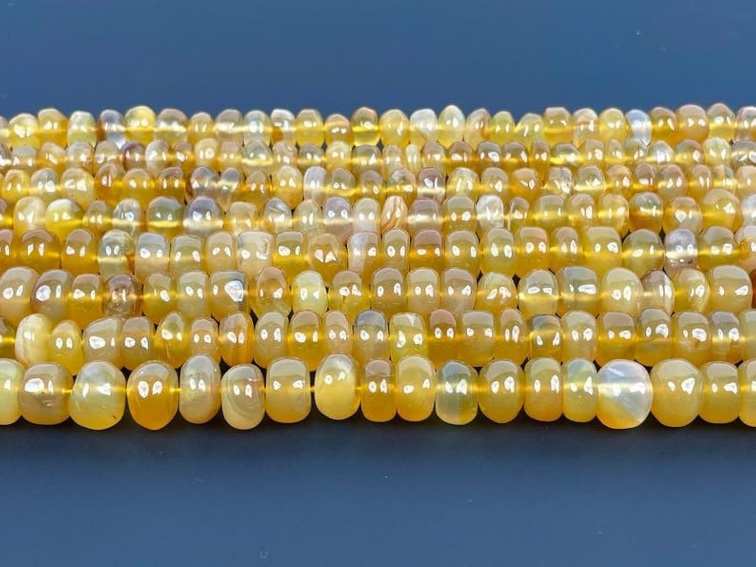 Onyx jaune naturel perles précieuses lisses 8,5 mm pour joaillerie et colliers haut de gamme