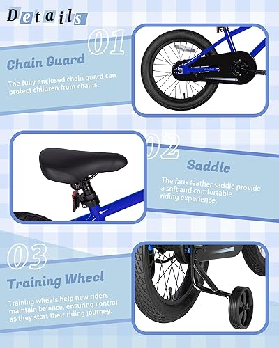 Miniatura 5 de BMX Style 12, 14, 16 pulgadas, ruedas de entrenamiento para niños, bicicleta de 20 pulgadas con soporte para niños y niñas de 2 a 14 años, posavasos