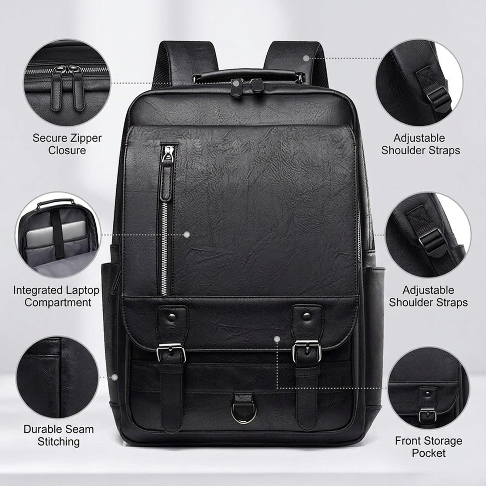 Zaino per Laptop, Versatile Borsa Da Lavoro Portatile per Campeggio, Viaggi, Lavoro E Attività All'aperto, Nero