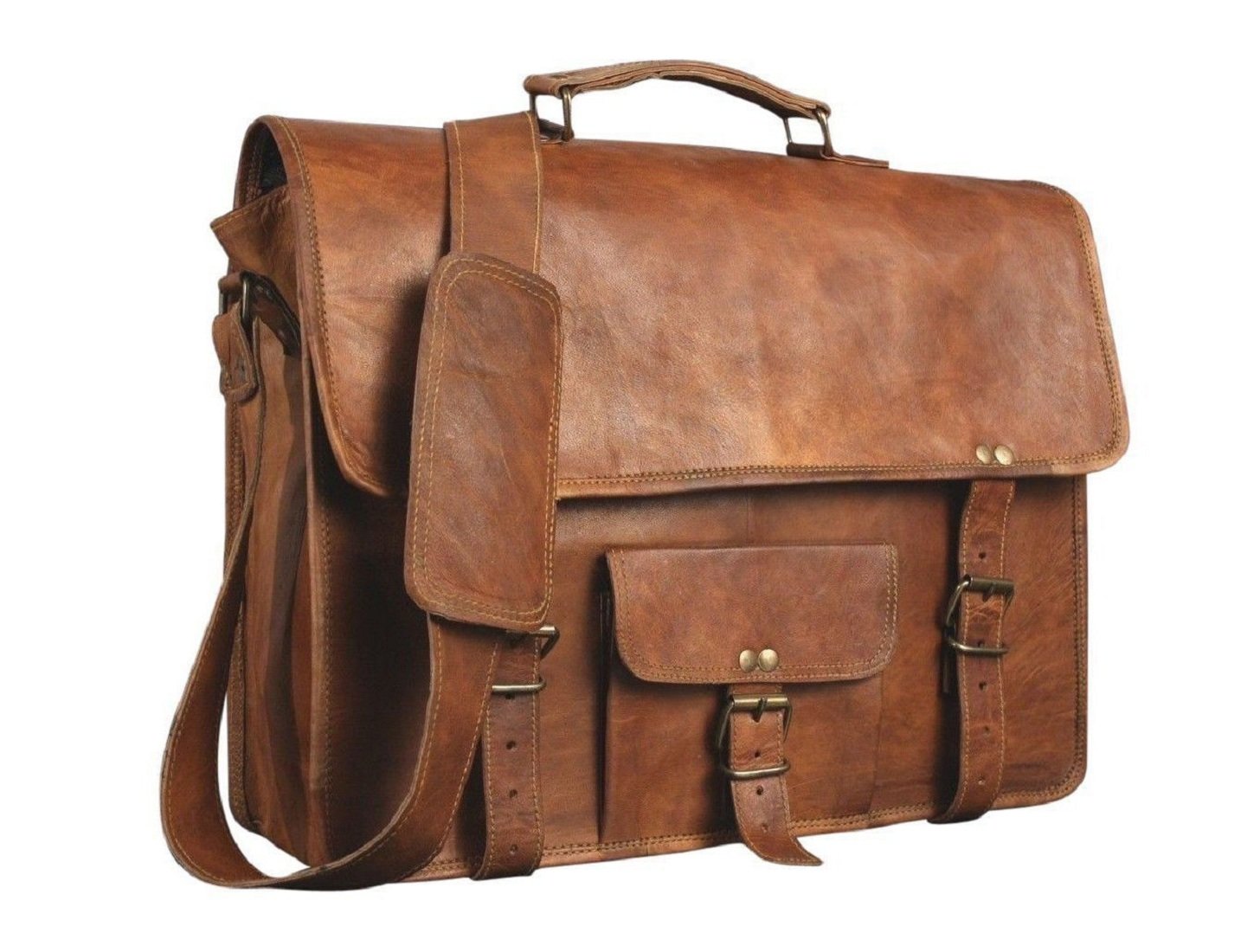 Genuine Leather Bag Laptop Vintage Messenger Bag Handmade Unisex Fits Laptop Upto 15 Inches (B07PMDBNJH) Amazon Price History, Amazon Price Tracker