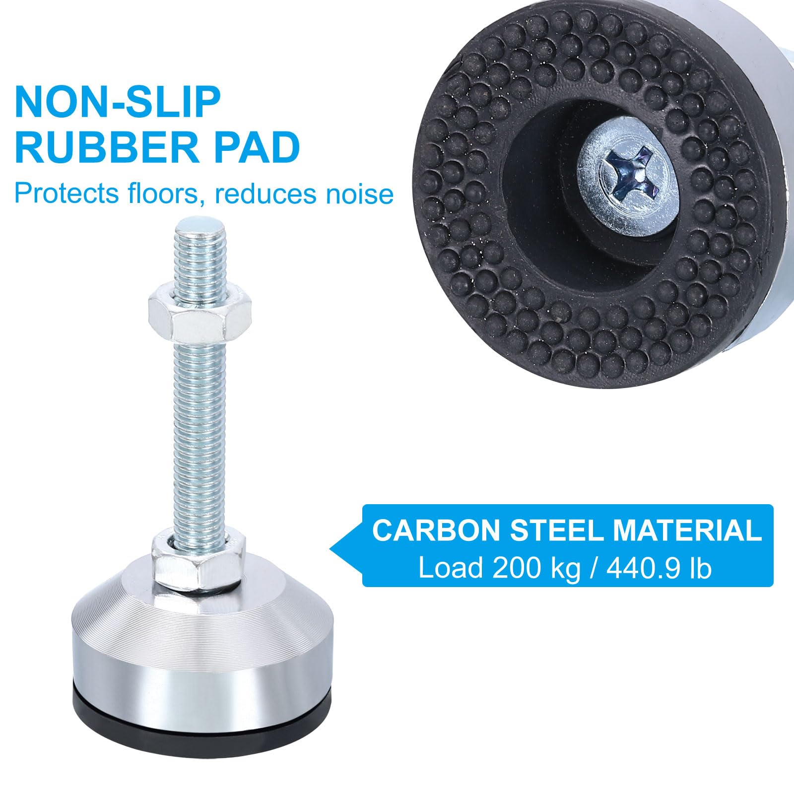 PATIKIL Furniture Leveling Feet 2" Dia Base M10 Thread - Image 3