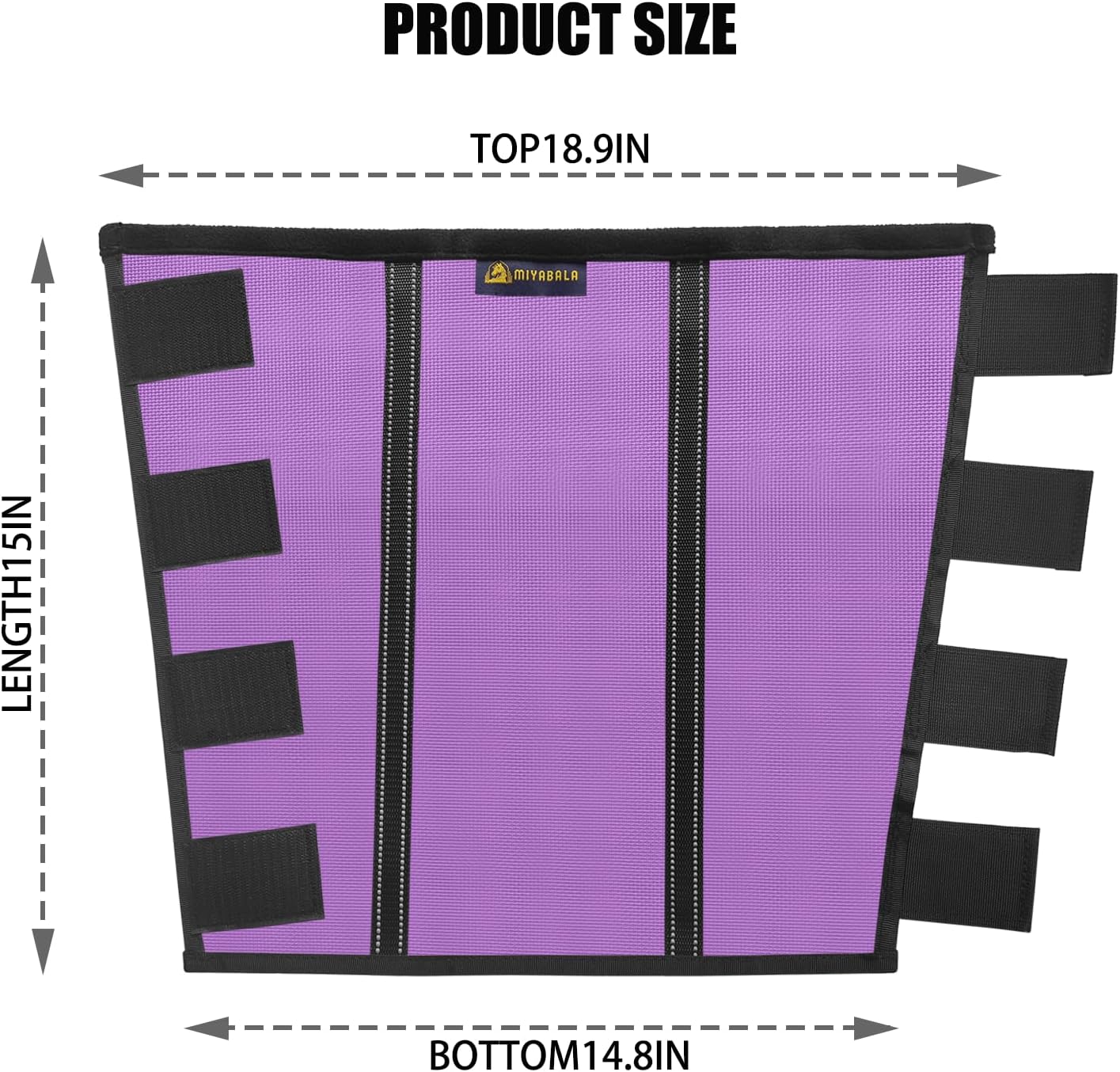 Fly Boots for Horses Set of 4,Extra Tough Mesh Horse Fly Boots with 2 Built-in Metal Supports,Breathable Fly Leggings for Horses with Fleece Trimming and Reflective Webbing (Purple, Large)