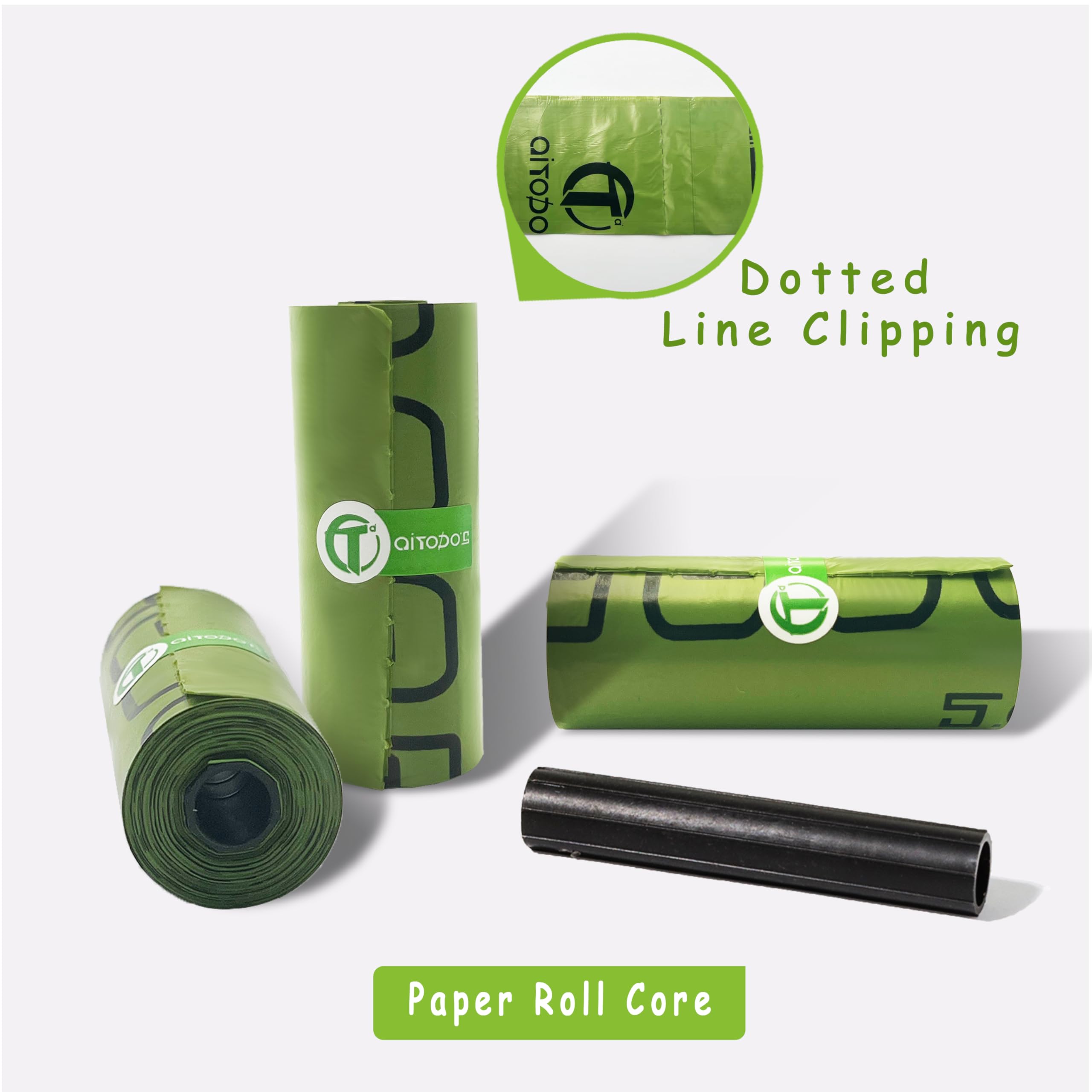 AiTodos® 600 pezzi Sacchetti Cane Cacca, Verde- Adatti per Uscire di Casa, Sacchetti Cane - 31x22 cm, Materiale in Polietilene, Bustine Cani, Portatili-(40 Rotoli, 15 per Rotolo)