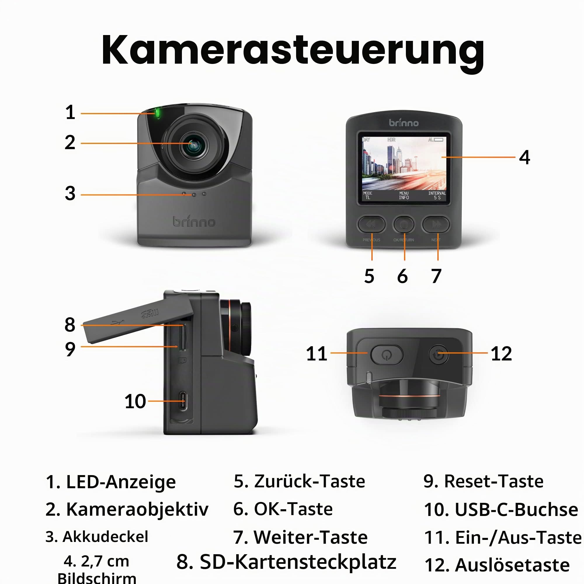 Brinno TLC2020 Outdoor-Kit - Enthält Zeitrafferkamera TLC2020, wasserfestes IP67-Gehäuse (ATH1000) und Halterung (AWM1000), HDR, zusätzliche Akkulaufzeit, flexible Programmierung - einfach zu bedienen