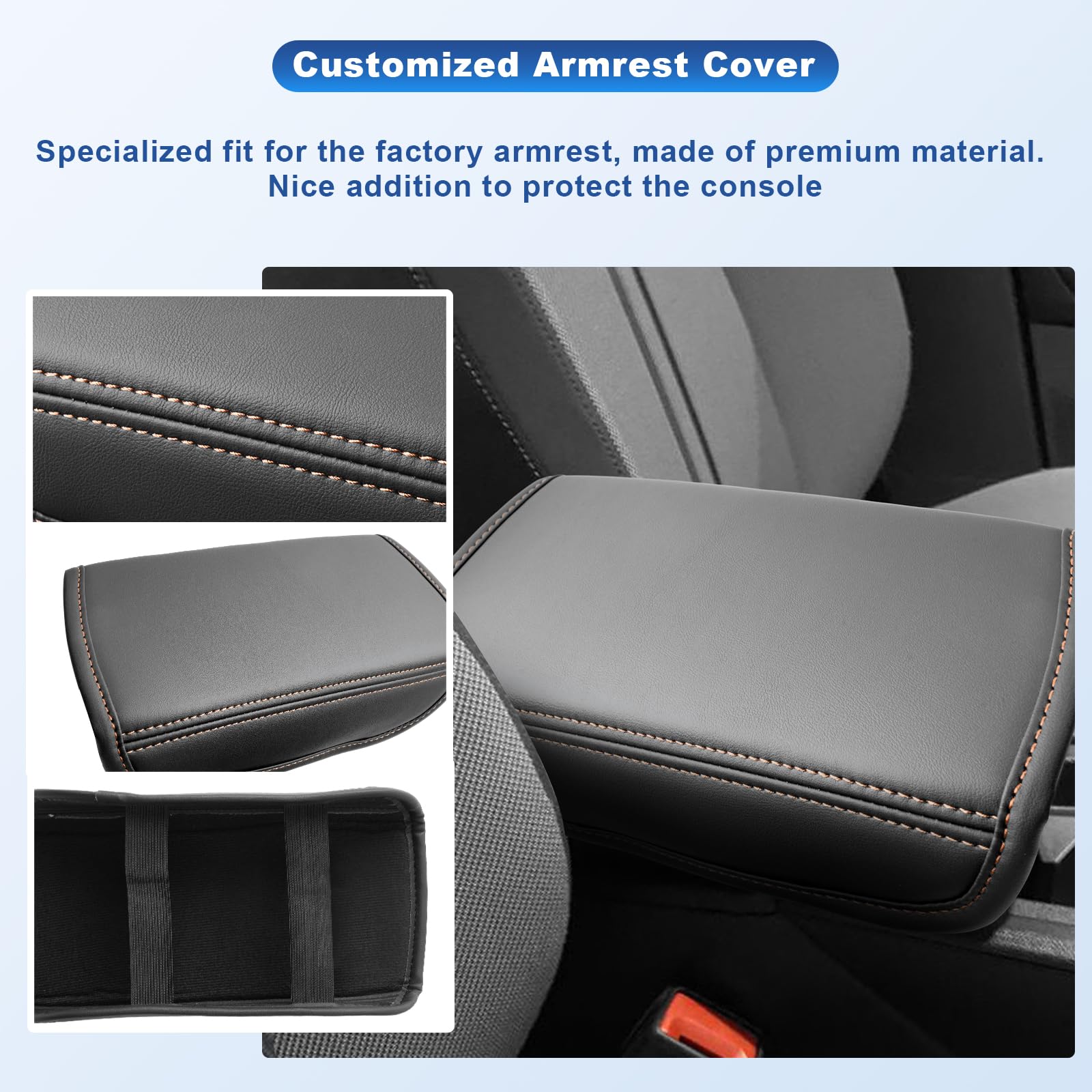 CDEFG Compatible avec Seat Leon MK4 / Cupra Formentor 2020-2023 2024 Housse de Protection pour Accoudoirs Voiture Console Centrale Accoudoir Couverture Couvercle Accessoire (Jaune)