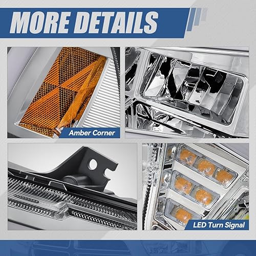 Miniatura 6 de Auto Dynasty Conjunto de faros delanteros DRL LED completos con señal de giro LED ámbar compatible con Dodge Charger 2011-2014, lado del conductor y