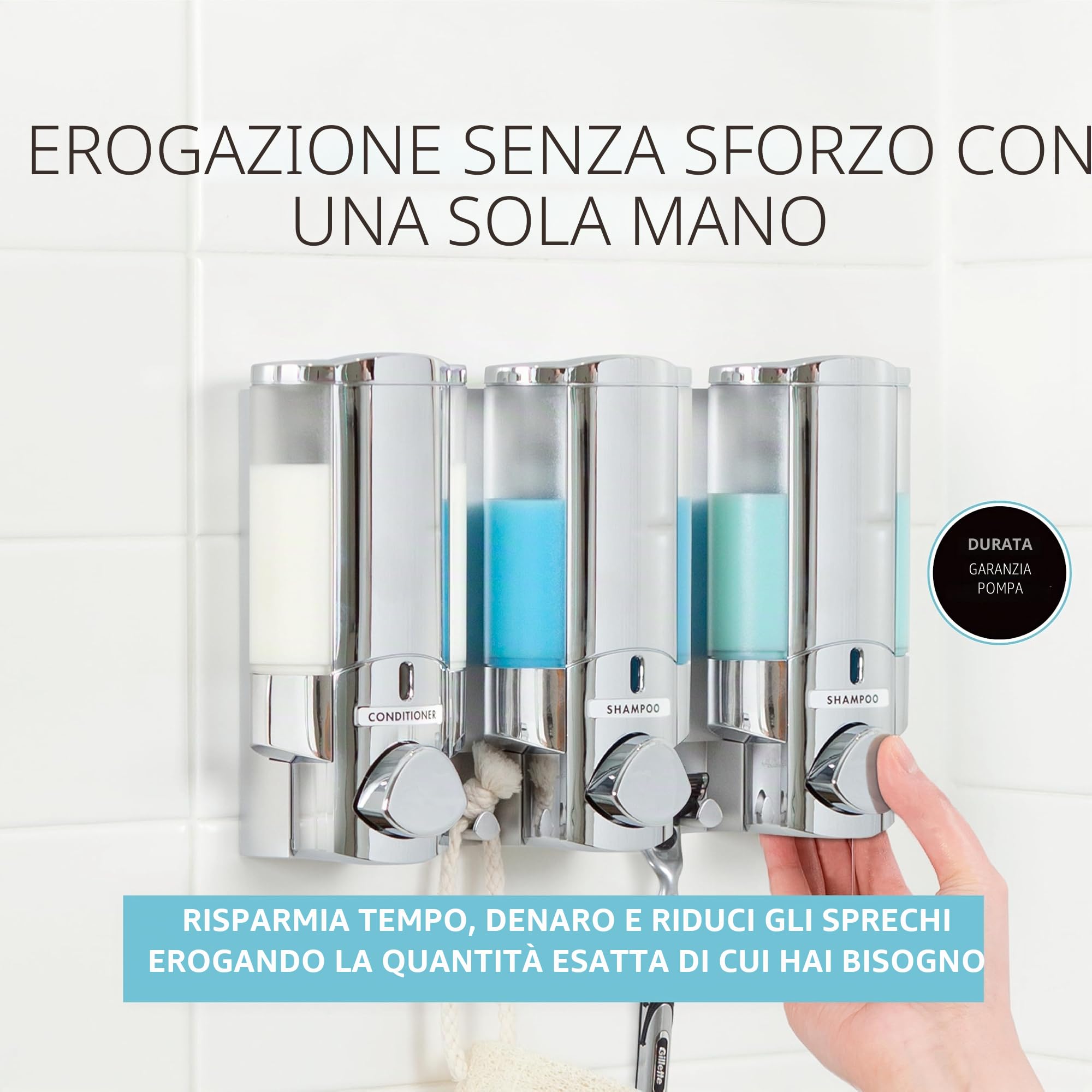 Better Living Aviva - Dispenser a Tre camere, Cromato