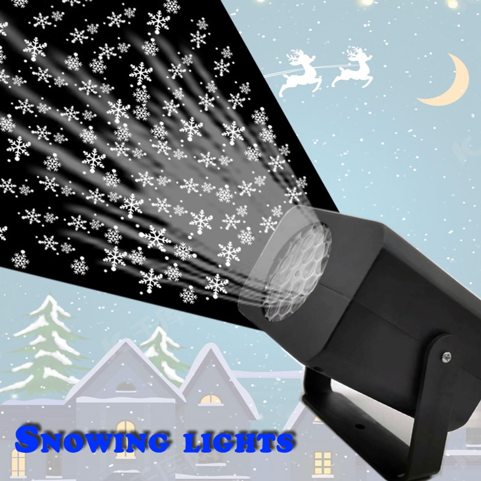 Proyector de luz de nieve de Navidad, luces LED de nieve, rotación de luz para día de San Valentín, Navidad, Halloween, vacaciones, fiesta, boda, jardín, casa, decoración de paisaje, 12025AQ