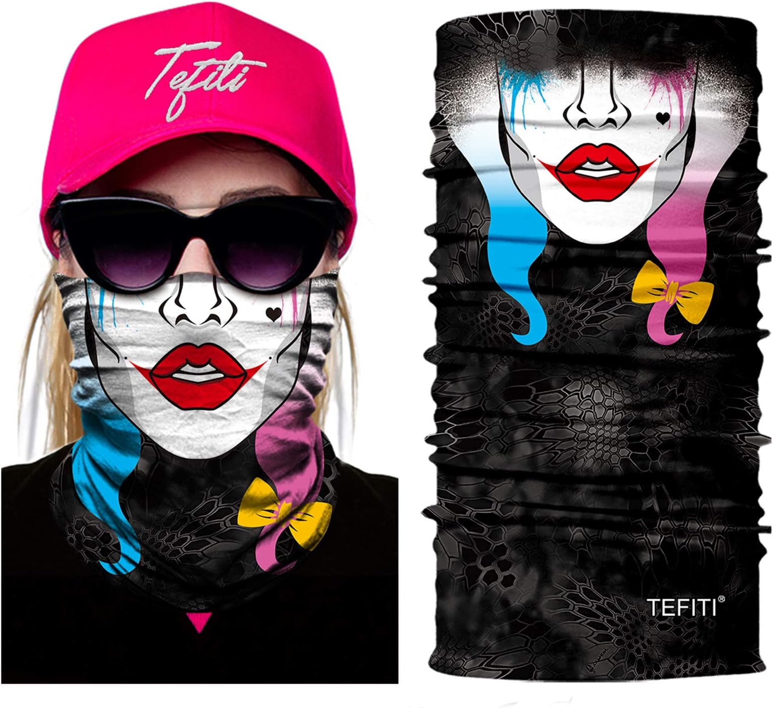 TEFITI Face Scarf Magic Scarf Bandana Balaclava Headband Neck Gaiter