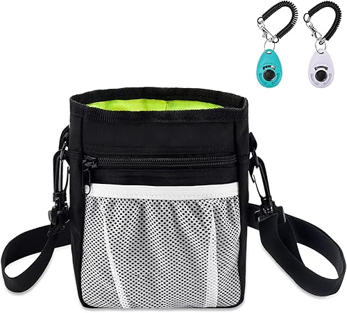 Left&Right Kit de entrenamiento de clicker para perros, bolsa de entrenamiento para perros y clickers para perros, bolsa de golosinas para perros