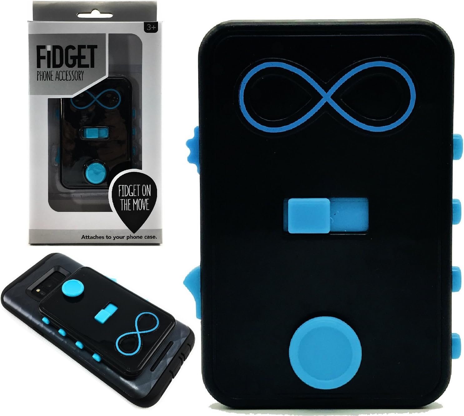 Winway Fidget On The Move Fidget Box Phone Accessory Features Finger Trace Scroll Slide Light Switch Joystick Click Buttons Compatible With Most Phones Attaches To Case Black Amazon Co Uk