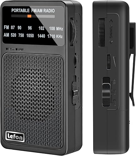 TRELC Radio portátil AM FM, radios de bolsillo con excelente recepción, altavoz y conector para auriculares, mini radios de transistor a pilas con