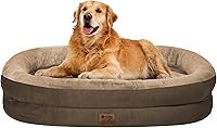 Vista 24 de Cama ortopédica impermeable para perros grandes: cama lavable de espuma viscoelástica con refuerzos - Funda ortopédica extraíble XXL para mascotas