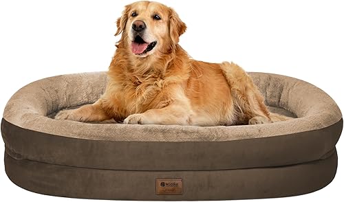 Cama ortopédica impermeable para perros grandes cama lavable de espuma viscoelástica con refuerzos - Funda ortopédica extraíble XL para mascotas