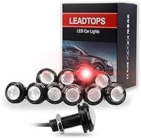Vista 9 de LEADTOPS 10 luces LED de 0.709 in y 12 V Eagle Eye para coche, antiniebla, DRL, luz de marcha de marcha atrás, luces de roca trasera inversa