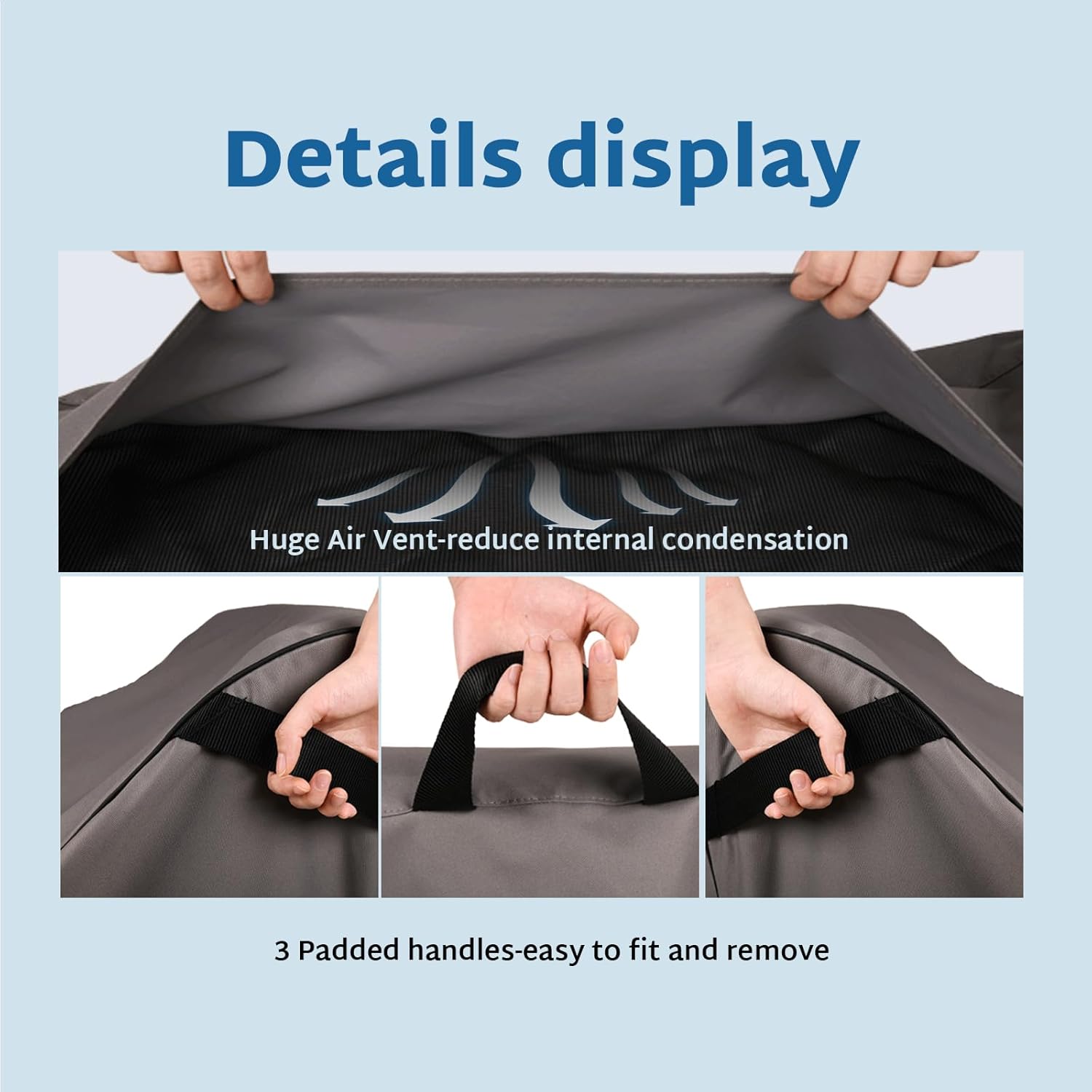 FORSPARK Patio Chair Covers Waterproof, Heavy-Duty Outdoor Furniture Covers 2-Pack, UV-Resistant Protection for Lawn Chair, Fits up to 33W x 34D x 31H, Grey