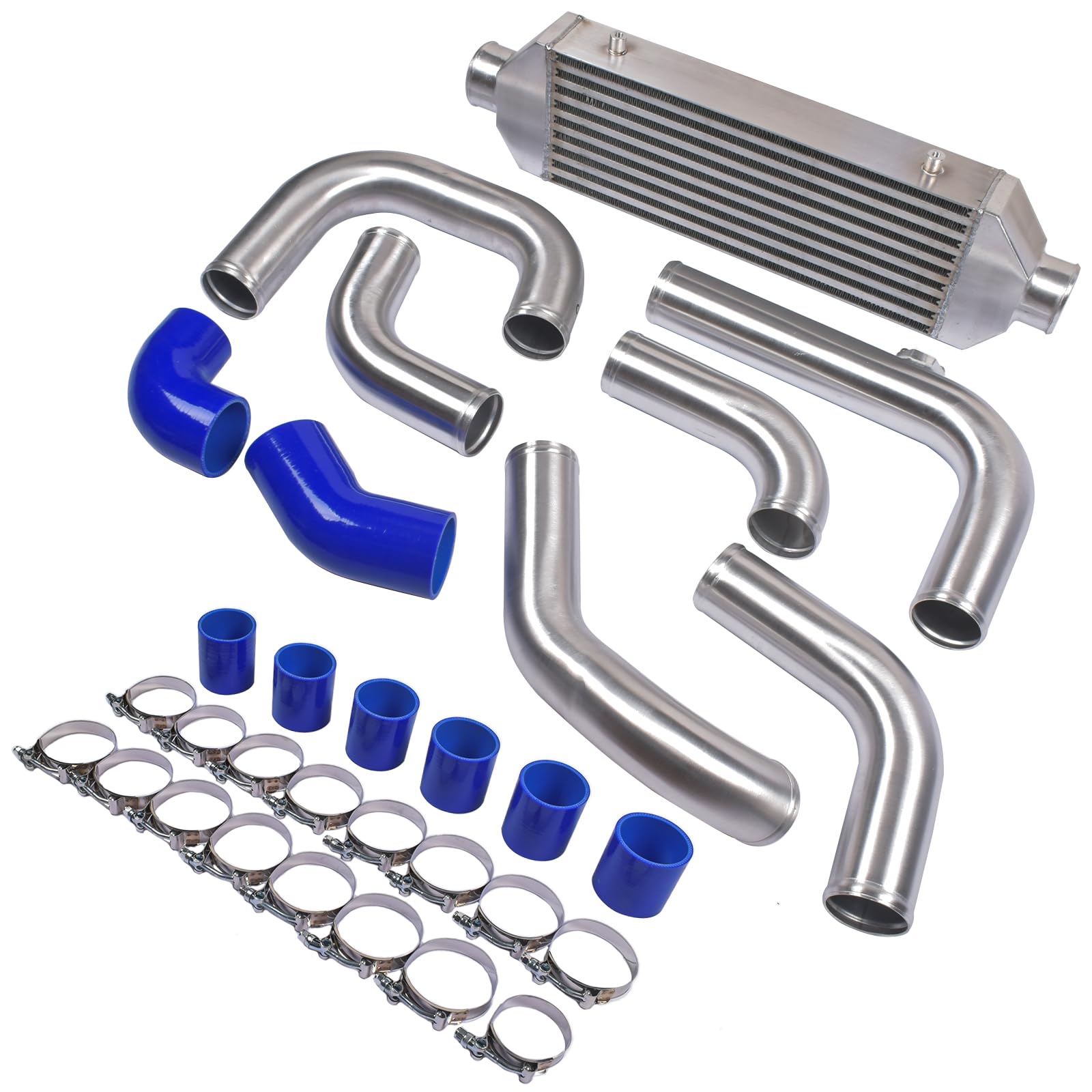 Kit de intercooler Kit FMIC del enfriador de aire del soporte delantero de aluminio compatible con Le-on Bo-ra Go-lf MK4 A3 8L 1J2 1J6 1.9TDI 1998-2005