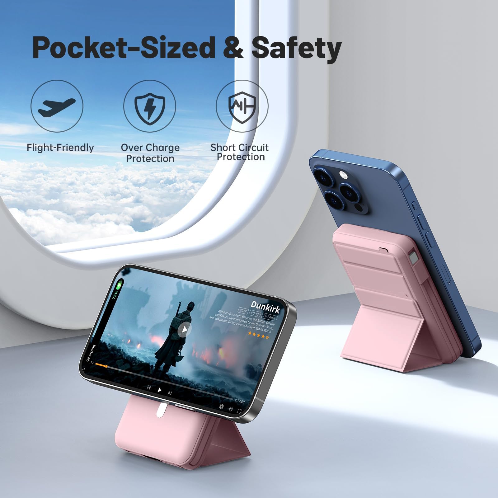 Azmuth Power Bank, per Magsafe Powerbank iPhone 10000mAh, Caricatore Portatile Magnetico Wireless Ricarica Rapida con Display LED Batteria Esterna per iPhone 17/16/15/14/13/12/Pro/Pro Max