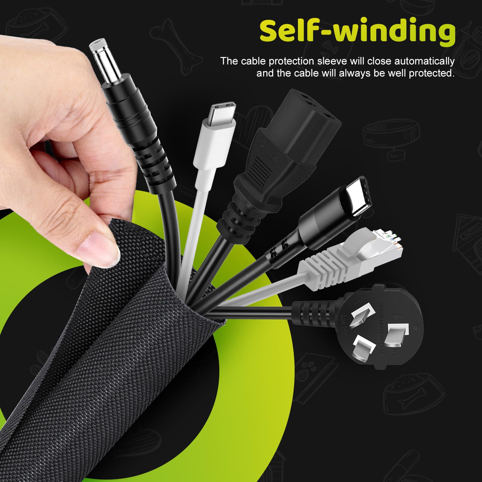 Copricavo Per Auto Vaguelly (2 Pezzi) - Guaine Flessibili In PVC Nero Per Nascondere E Organizzare Cavi USB/Audio