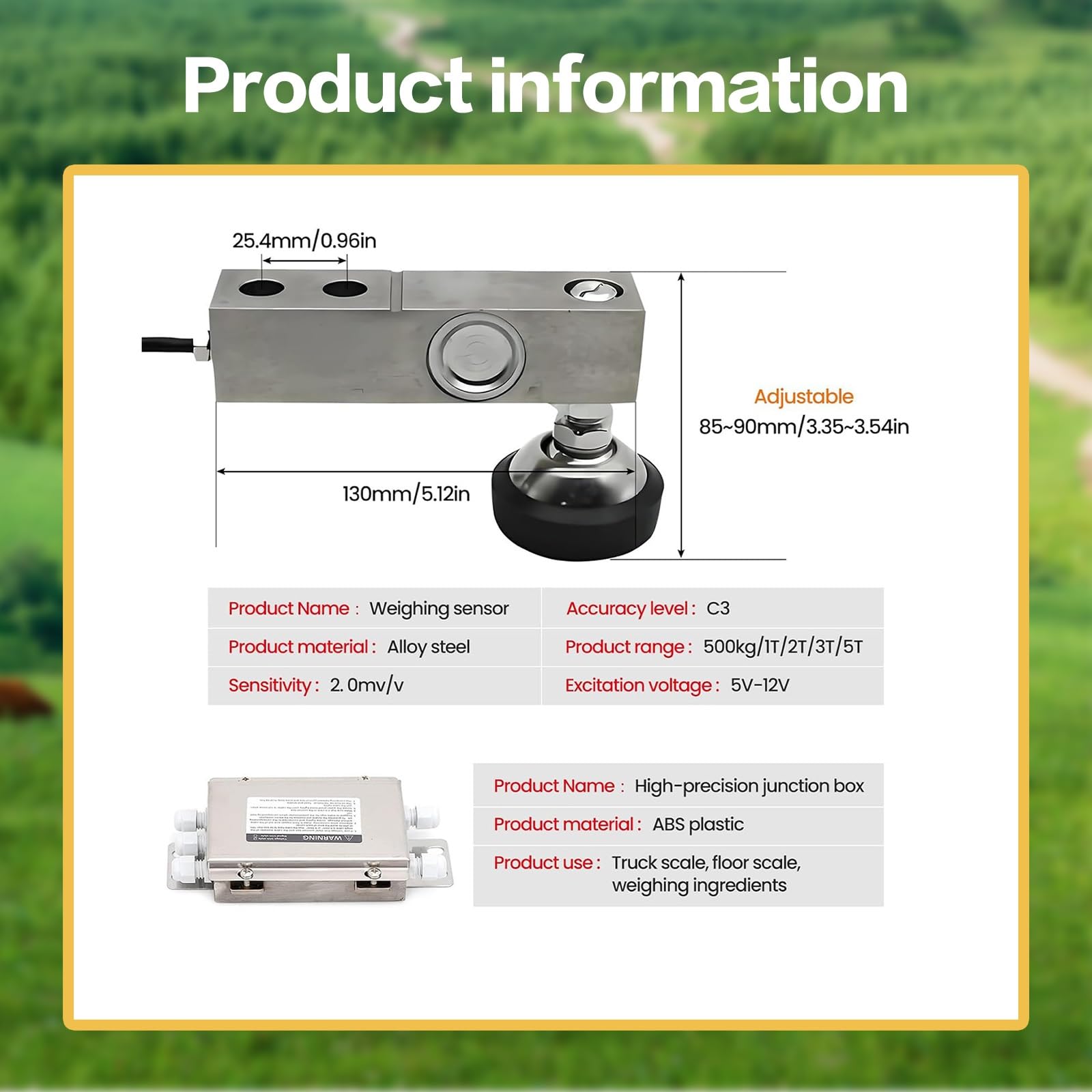 Bilancia Zootecnica Digitale Alta Precisione 11000LBS, 4 Celle di Carico, LED Display, Scatola Impermeabile Acciaio Inox per Bovini Suini Ovini