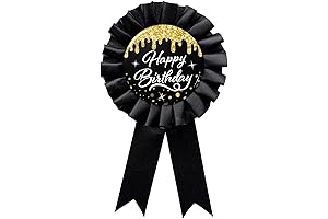 Birthday Party Decoration Badges with Customizable Text