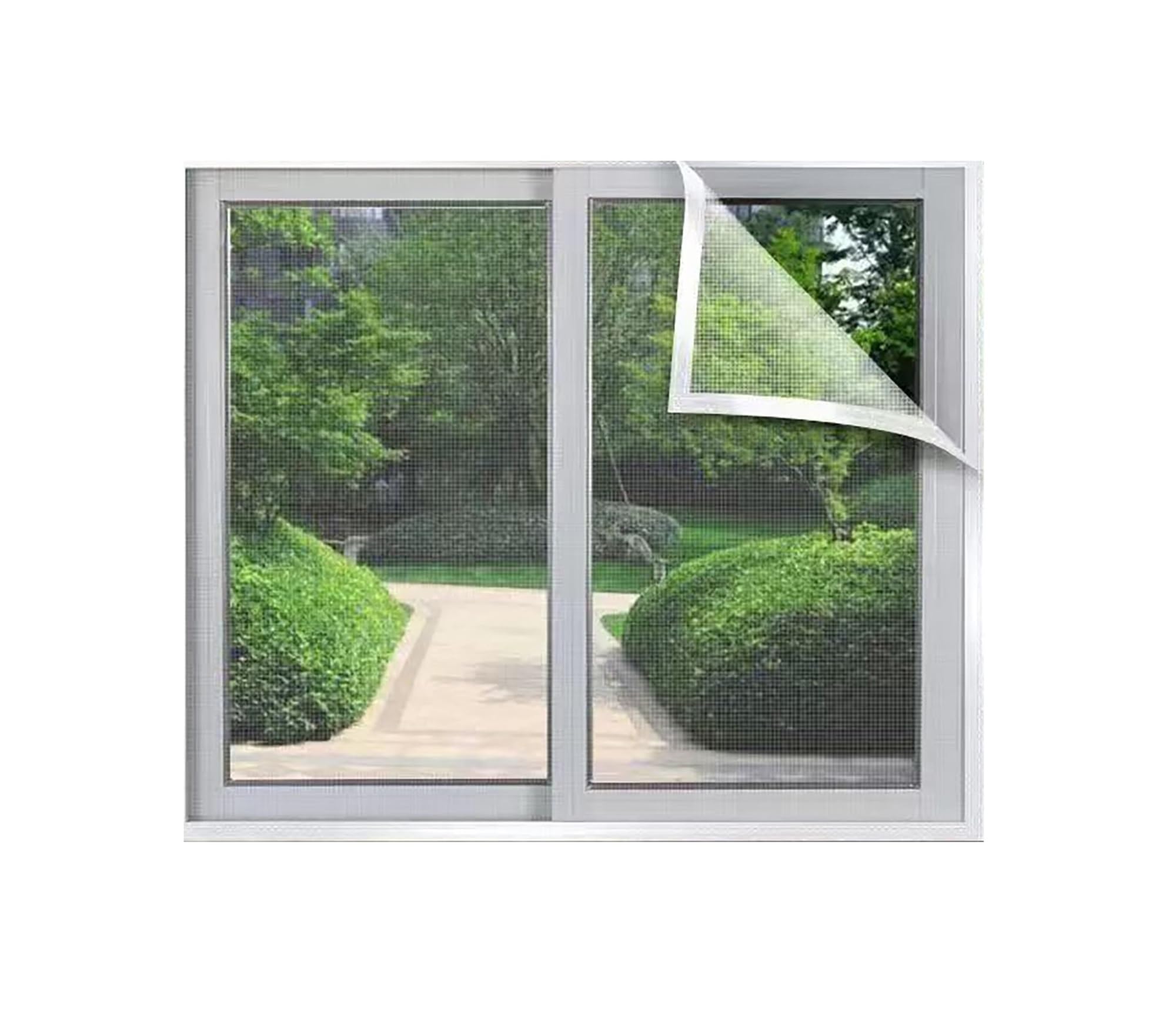 1PC Self Adhesive Reusable Window Mosquito Net, Proof Screen Thin Gauze Washable Mesh Fabric(Grey-Width 130cm,Height80cm)