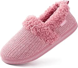 FamilyFairy Ladies Fluffy Slippers Warm Memory Foam House Slippers for Women Cosy Indoor