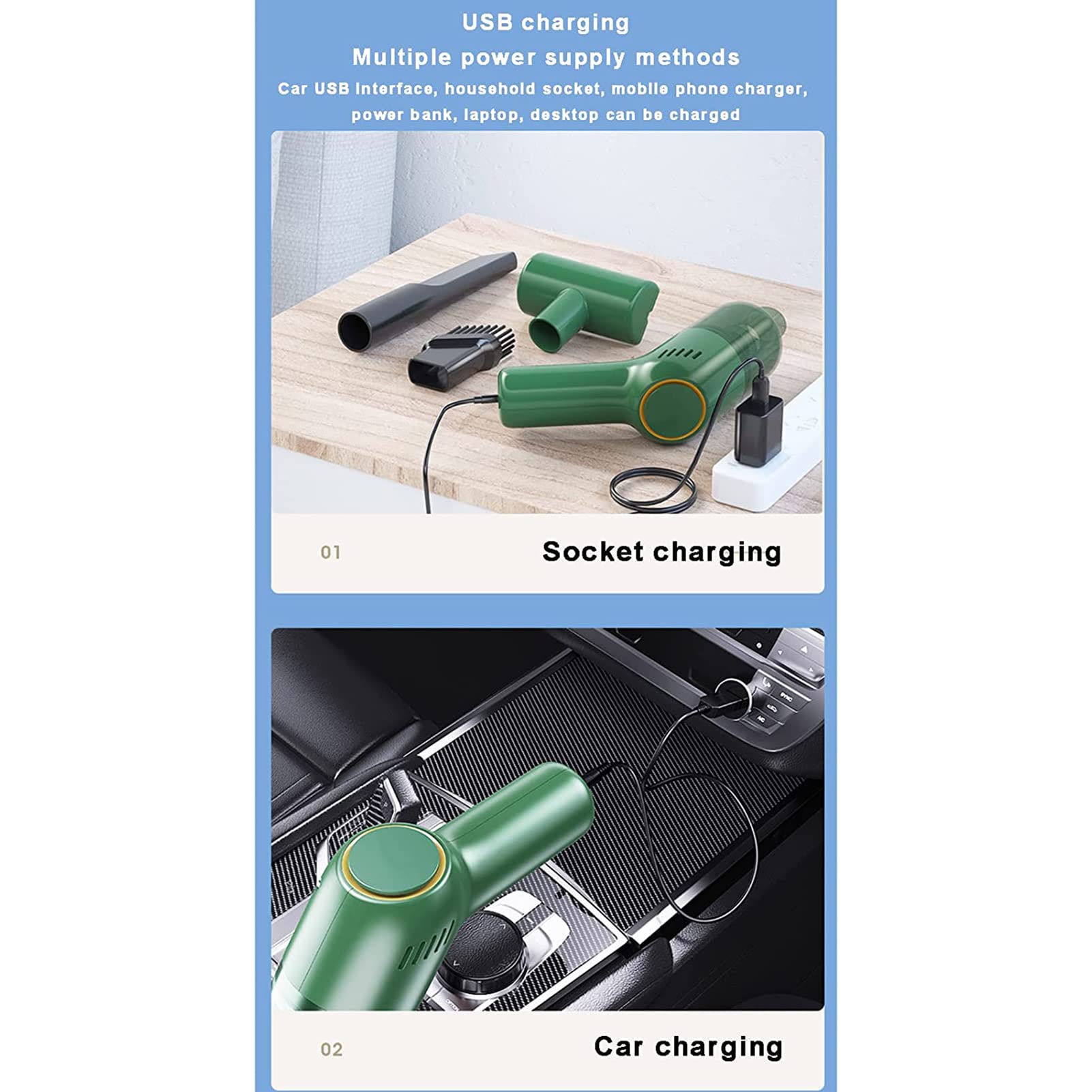 Soffiante Ad Aria Compressa, Aria Compressa Elettrico Rimuovi Polvere Elettrico Rimuovi Polvere Aria Compressasenza Fili per La Pulizia di Laptop Auto Tastiera
