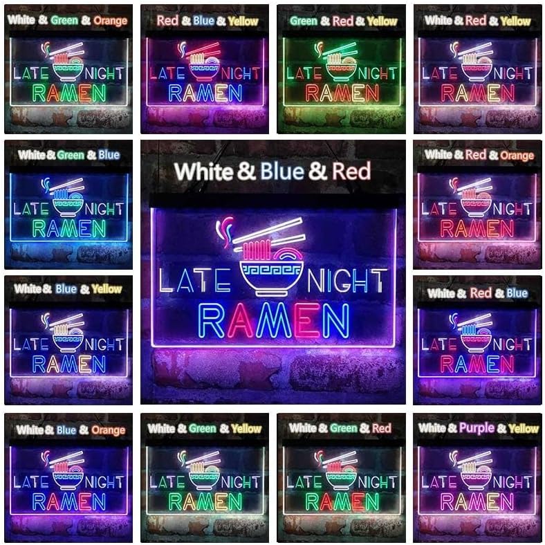 Miniatura 4 de ADVPRO Late Night Ramen Shop Tri-color Led Neon Sign White & Purple & Yellow 13 x 8.7 Inches st9s32-i3305-wpy