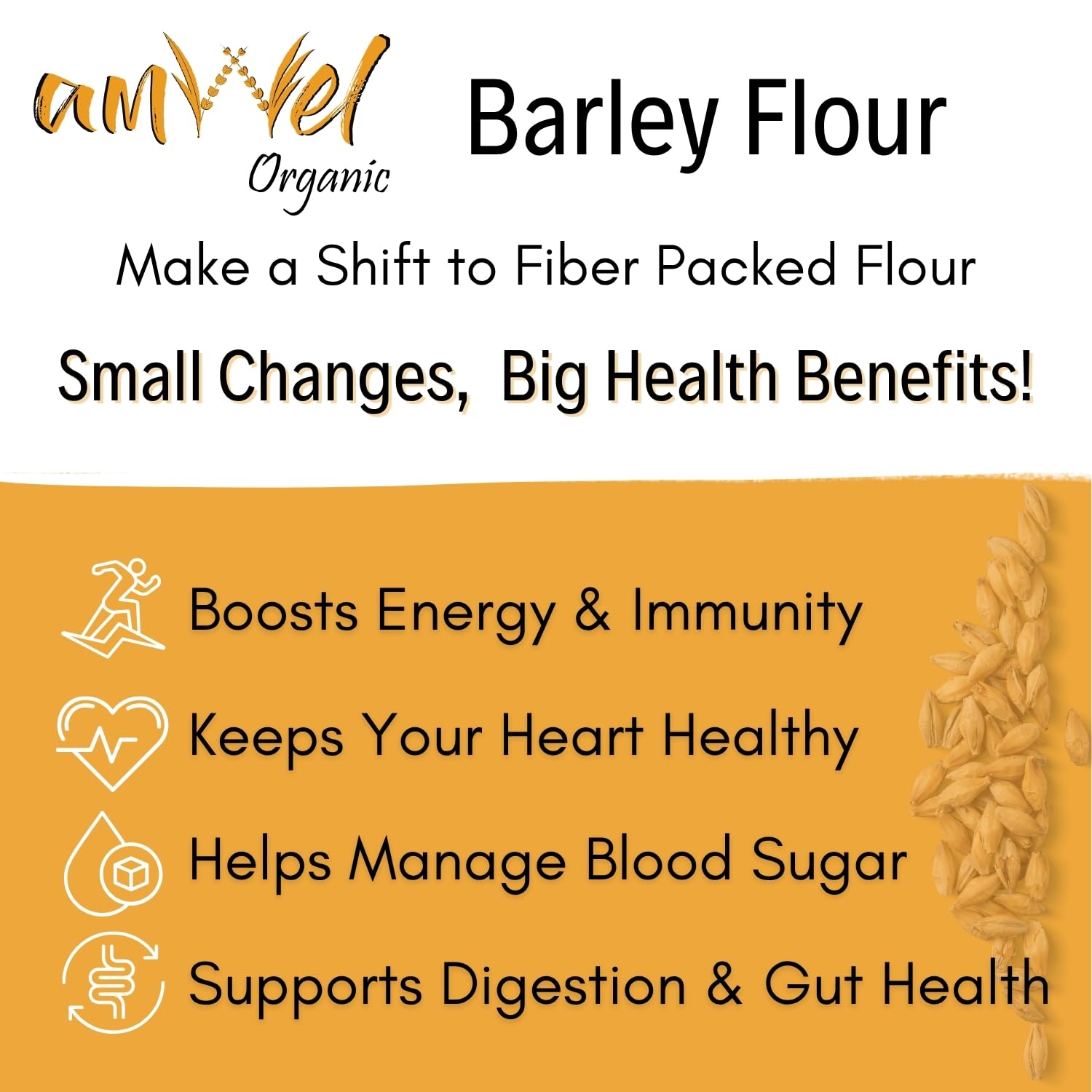 Amwel Barley Flour [Jaun Atta] - Pack of Two [500g x 2 units = 1kg]