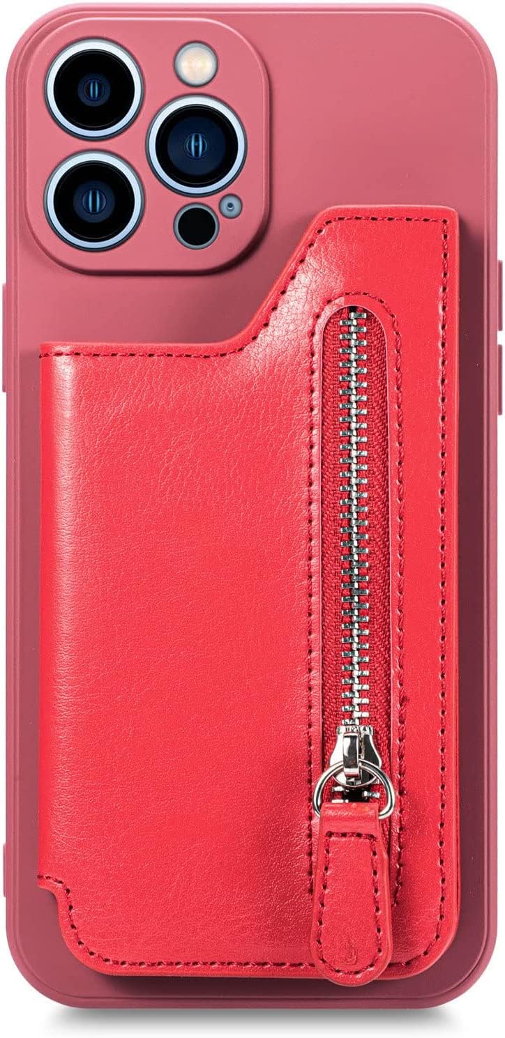 Coque antichoc iPhone 14 fine en silicone et cuir avec porte-carte - 6