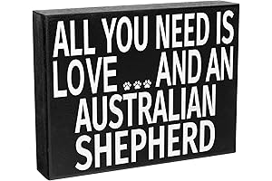 JennyGems Australian Shepherd Gifts, All You Need is Love and an Australian Shepherd Wooden Sign