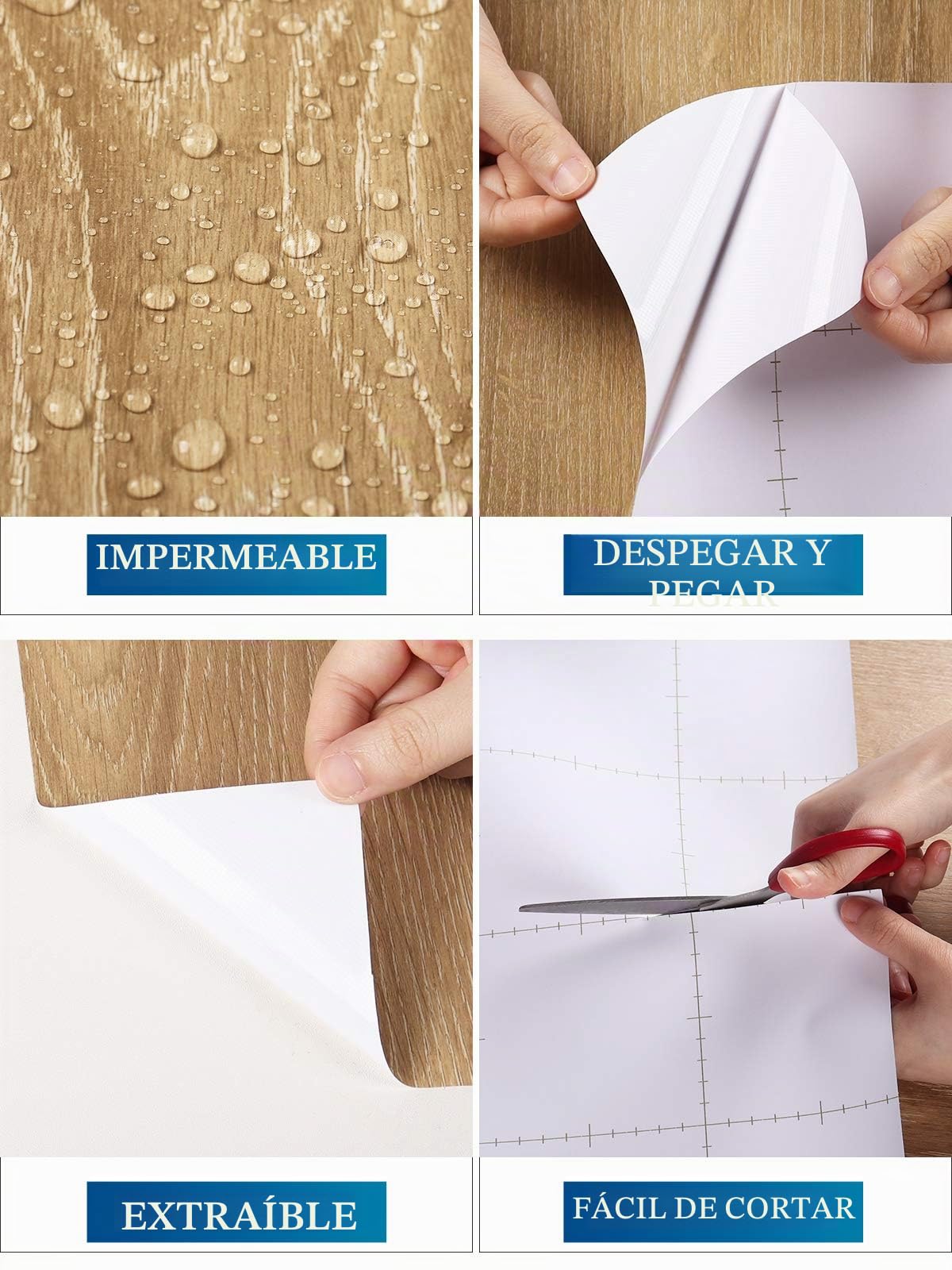 FunStick Papel Adhesivo para Muebles Madera Papel Pintado Cocina 60CM×10M Vinilo Adhesivo Muebles Madera Roble Vinilo Pared Decorativo Dormitorio Habitación Vinilos Adhesivos Cocina Encimera