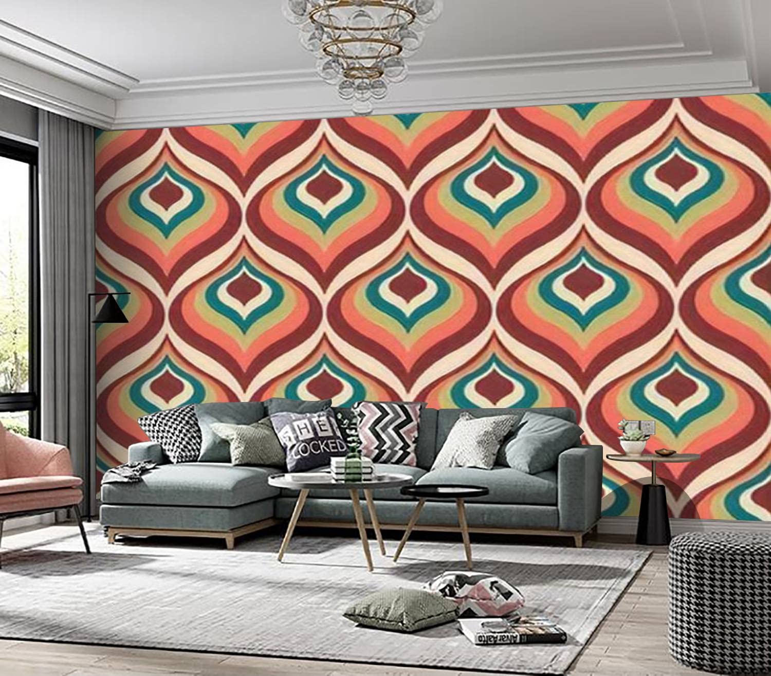 Amazon.com: Aesthetic mid Century Printable Seamless Retro Design 