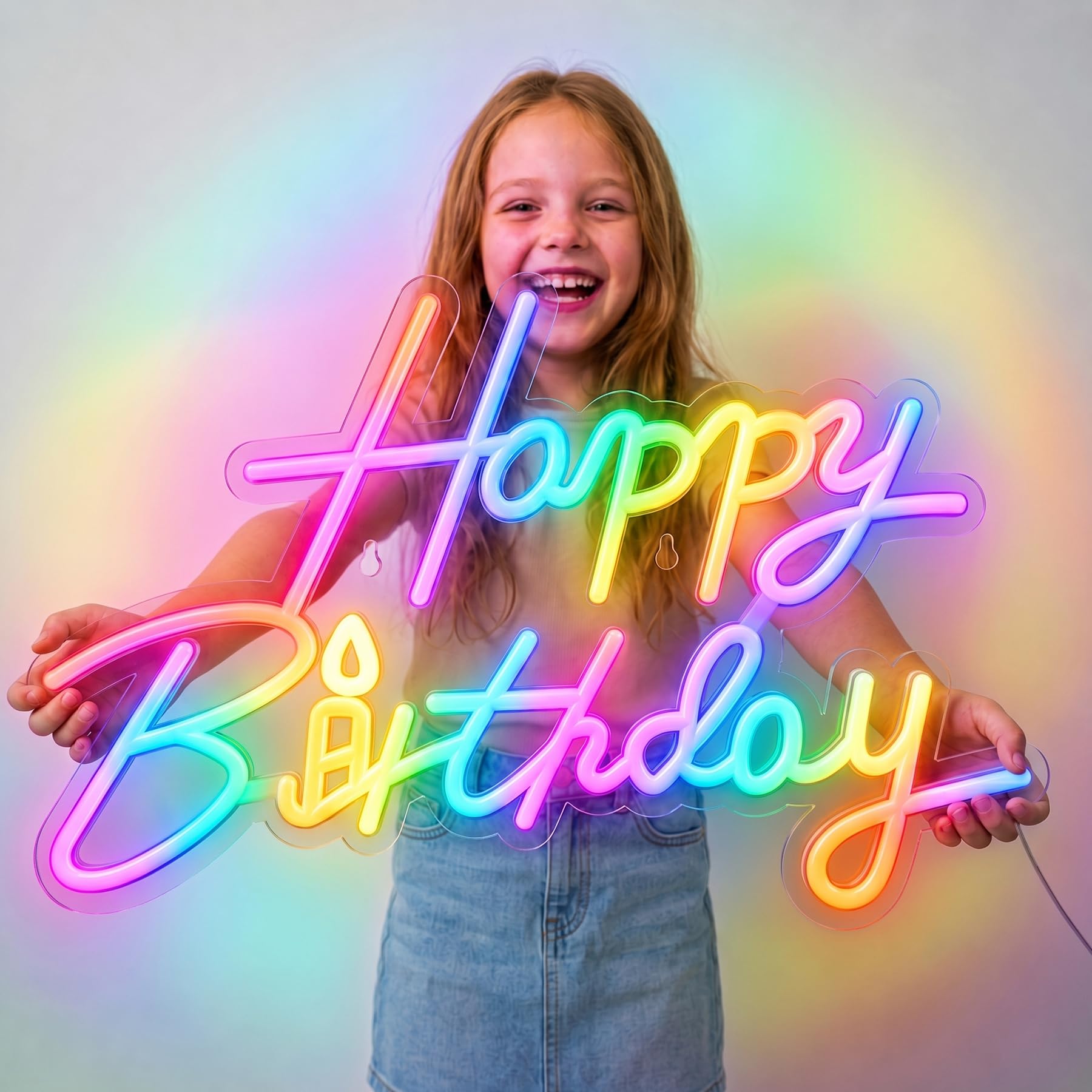 Photo 1 of JIGQGY Happy Birthday Neon Sign