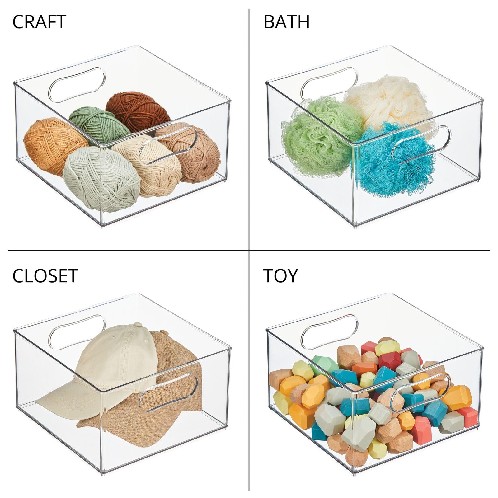 mDesign Kühlschrankbox – Kunststoffkiste für Obst, Konserven, Medikamente und vieles mehr – große Aufbewahrungsbox aus robustem Kunststoff für Küche und Speisekammer – 2er-Set – durchsichtig