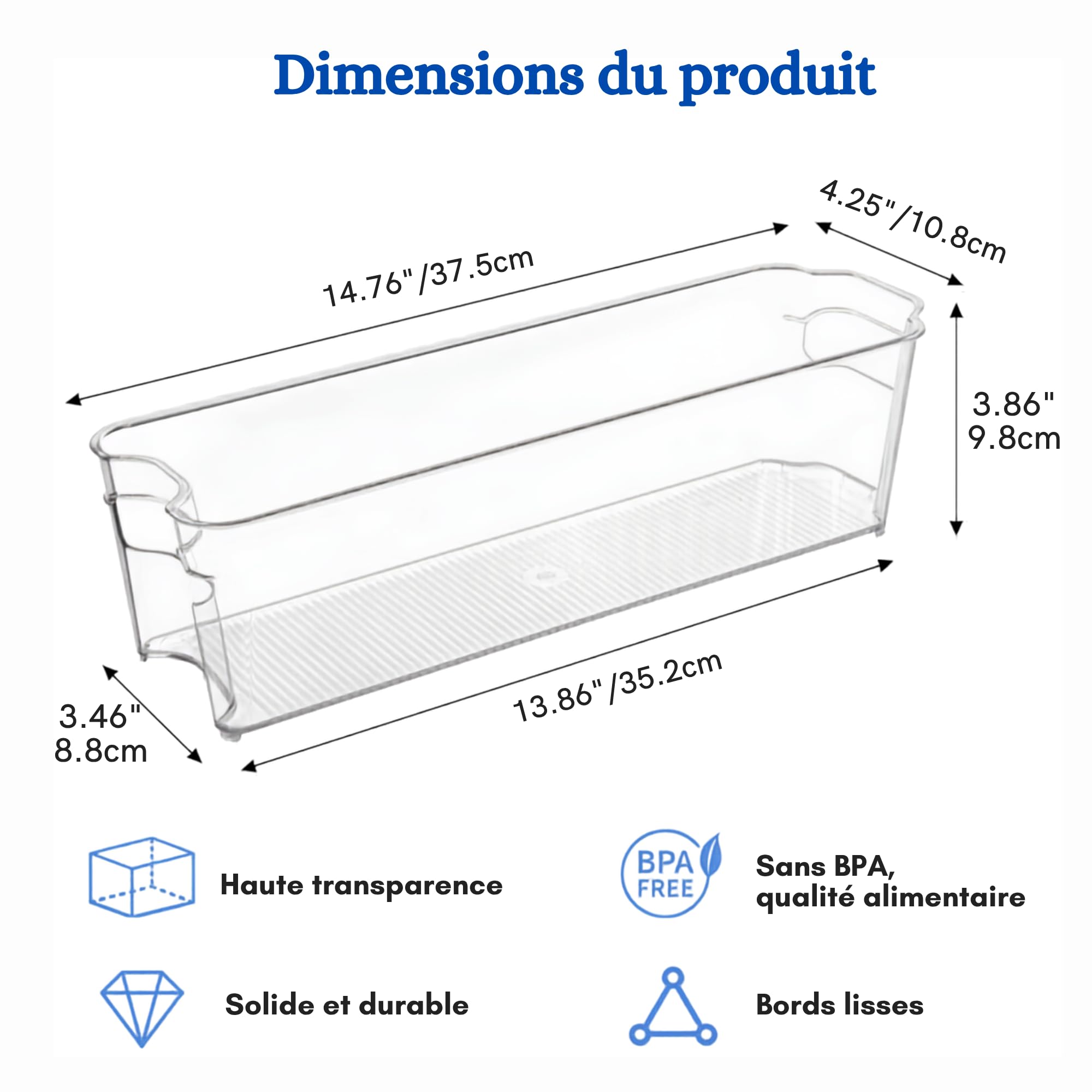 Organiseur Sachets Lait Maternel – Lot de 4 Bacs Rangement Réfrigérateur Congélateur – Stockage Conservation Lait Maternel – Rotation FIFO – Plastique Transparent Sans BPA – Compatible Tire-Lait