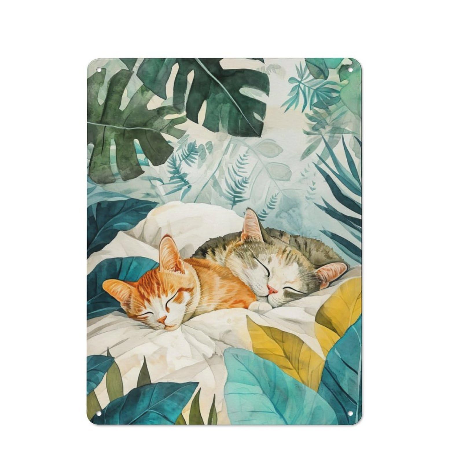 Cats Lilfe Cottage Metal Wall Decor 40x30cm, Shed Metal Sign for Patio Bar, Workshop, Shed Or Kitchen