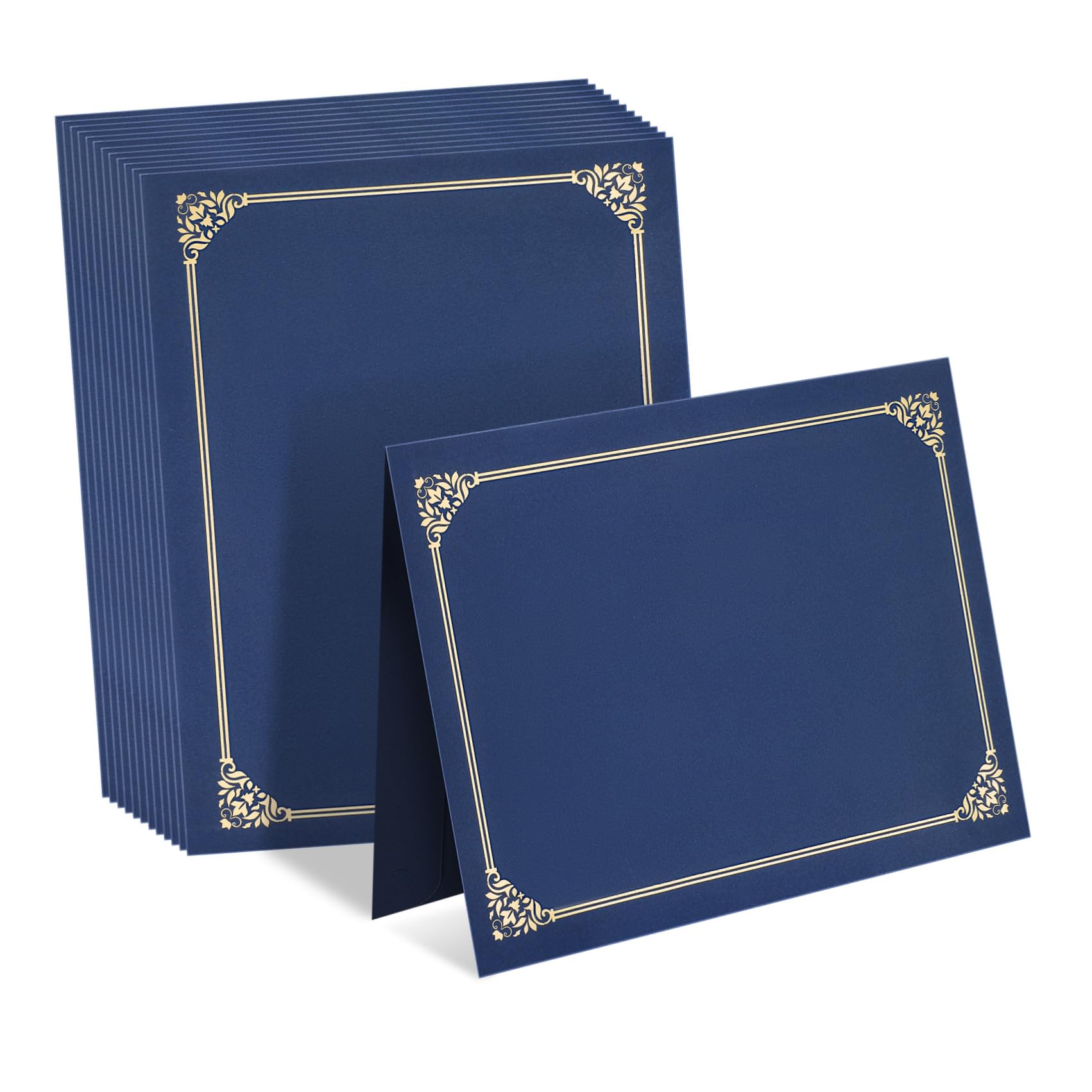 30 Pezzi Porta Certificati Bordo Dorato Formato Foglio, Confezione