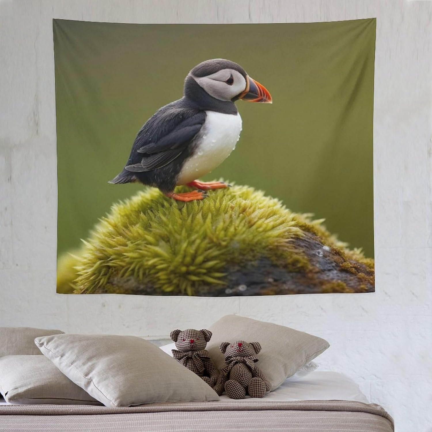 PAZZK Animal Bird Tapestry 3D Print Seal Tapestry Aesthetic Wall Rugs