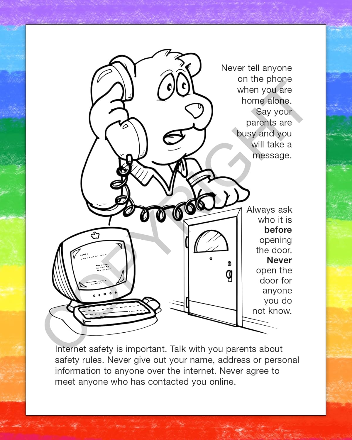 ZOCO – Stranger Danger Coloring Books (25 Bulk Pack, Without Crayons) – Kids Safety Education Activities, Games & Puzzles – Child Safety Handouts for Schools, Police & Youth Programs