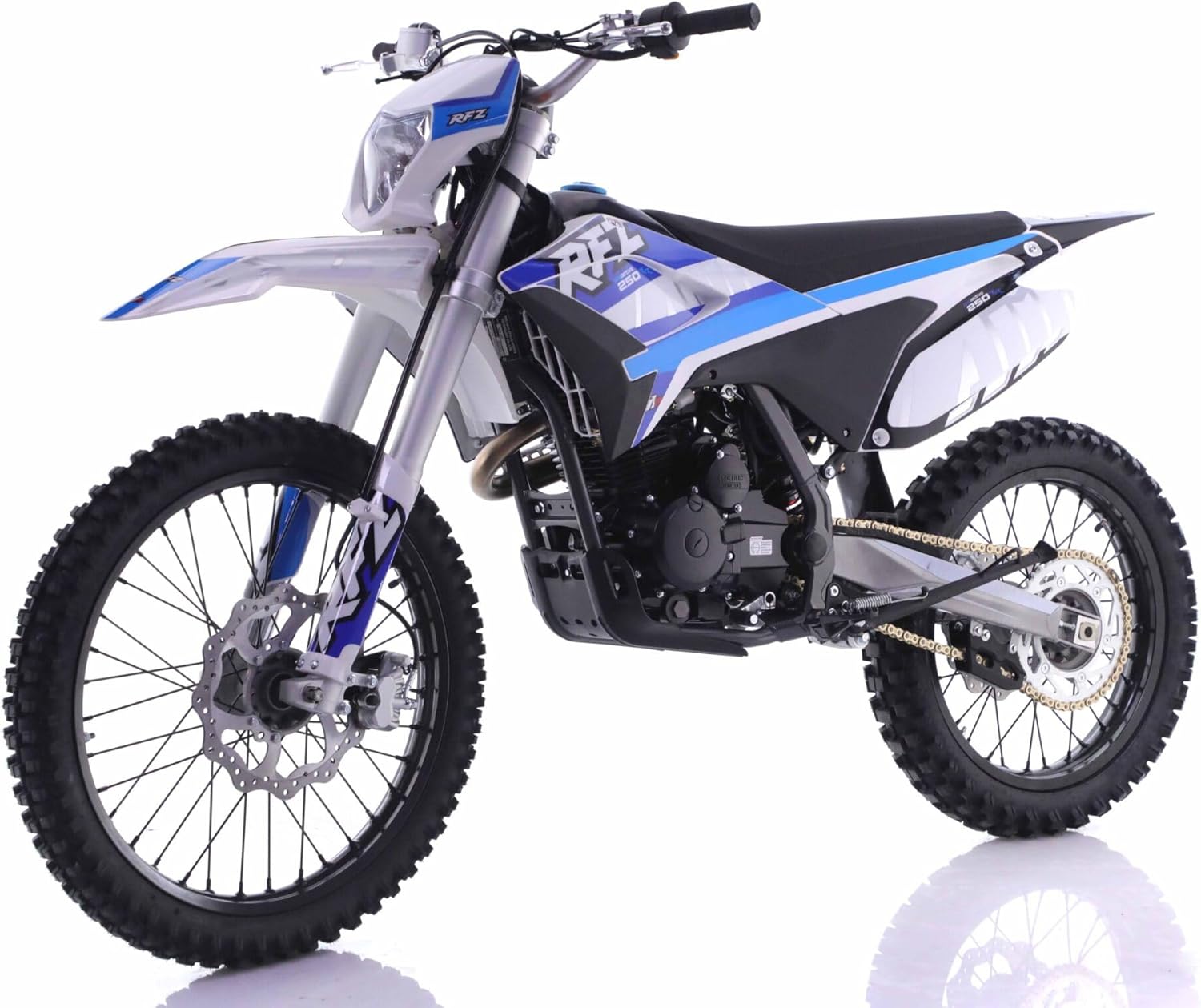 HHH Apollo Thunder 250cc RFN DLX with Headlight and 5 Speed Manual Clutch Thunder Proactive 250 Dirtbike 250cc Bike Racing Dirt Bike Deluxe (Blue)