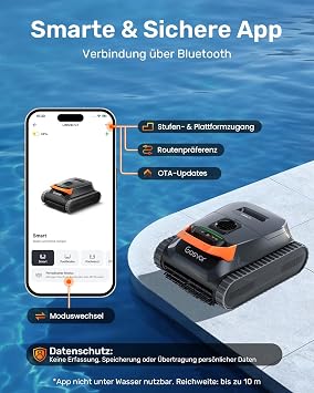 Gosvor LiteVac G1 4-in-1 Pool Robot for Wall Floor Waterline and Flat Zone 3μm Ultra Fine Filter Up to 200 Minutes Runtime Only 6.9 kg for Pools up to 200 m²