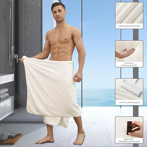 Vista 143 de Juego de toallas de microfibra de 8 piezas, 2 toallas de baño, 2 toallas de mano, 4 toallas pequeñas, toalla de baño extra grande para baño, hotel